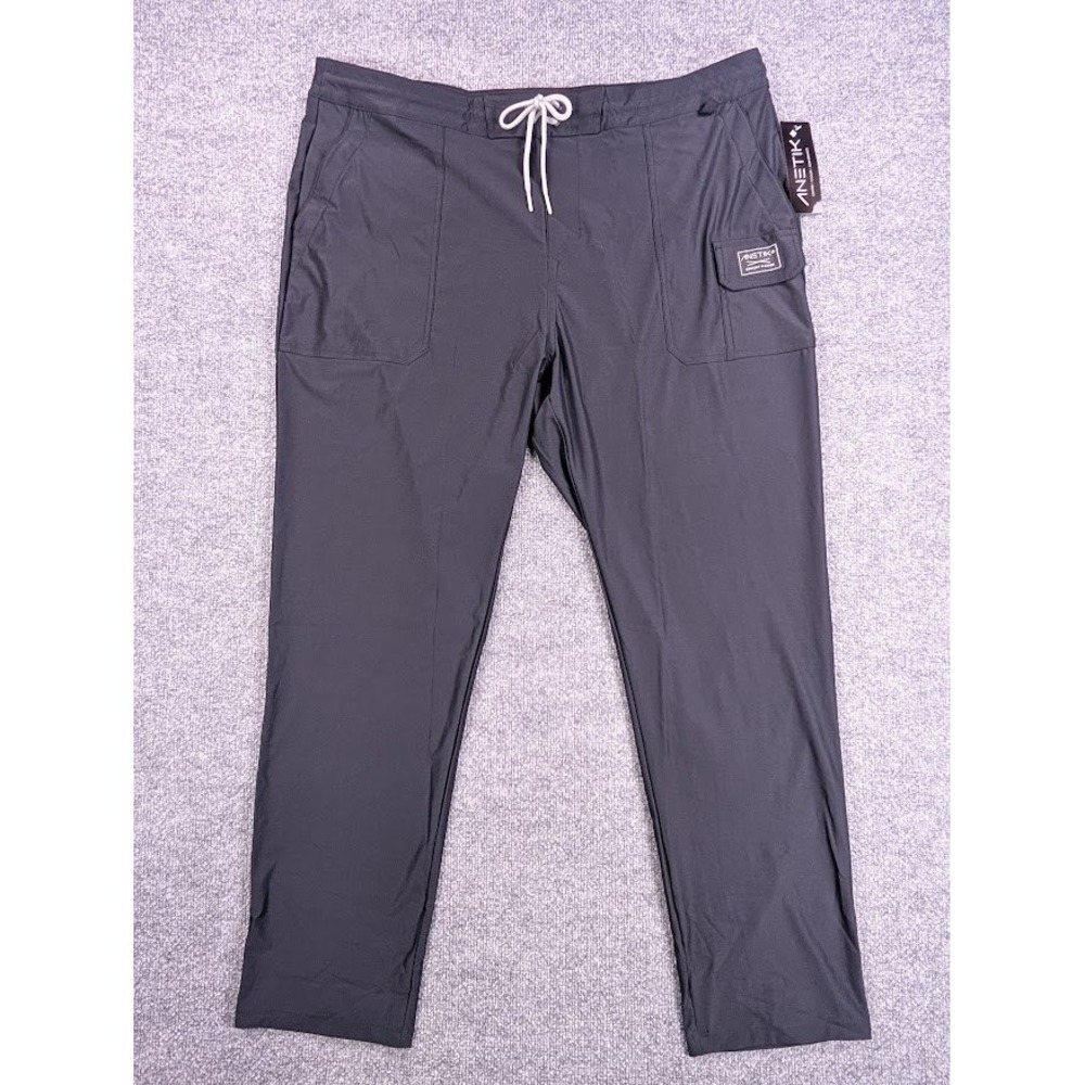 Anetik Pants Mens 40 Black Performance Stretch Drawstring Utility Pocket Hybrid